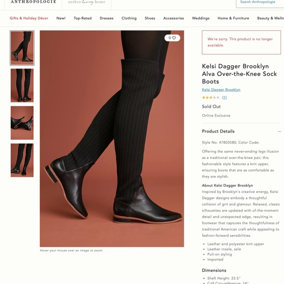{Kelsi Dagger Brooklyn} Alva Over- The - Knee Sock Boots - Picture 5 of 8